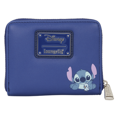 Blue wallet with Disney character design on a white background