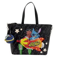 Space Adventure Glow Tote Crossbody Bag with Coin Bag Loungefly Disney Lilo & Stitch