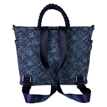 Loungefly Blue Checkered Convertible Backpack & Tote Crossbody Bag