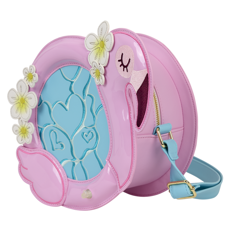 Loungefly Flamingo Pool Float Figural Crossbody Bag with Coin Bag