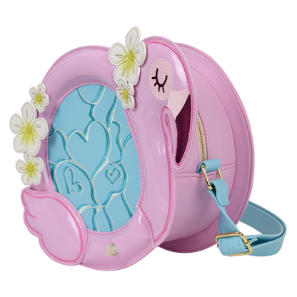 Loungefly Flamingo Pool Float Figural Crossbody Bag with Coin Bag