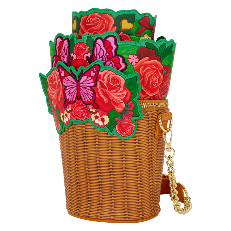 Loungefly Flower Basket Figural Crossbody Bag with Butterflies