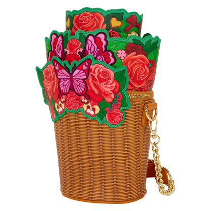 Loungefly Flower Basket Figural Crossbody Bag with Butterflies
