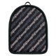 Black backpack with 'loungefly' logo pattern on a white background