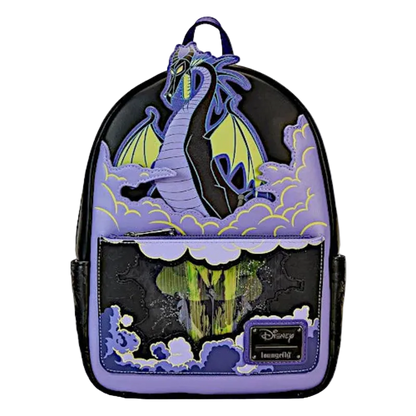 Backpack with dragon design and Disney logo on a white background