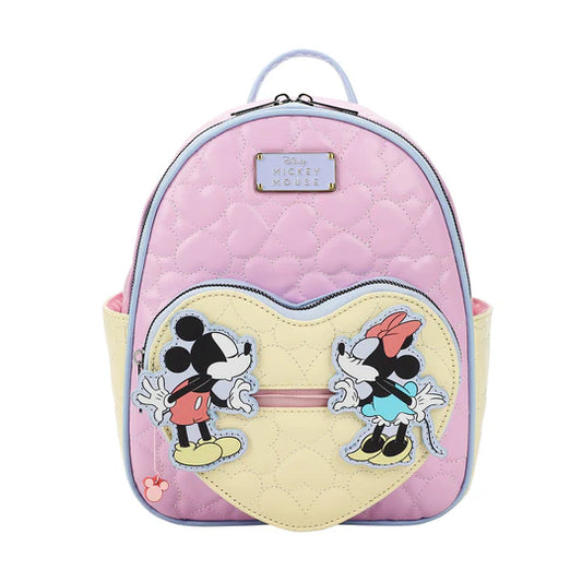 Disney Mickey Mouse and Minnie Mouse 10.5" Adult Mini Backpack With Movable Characters