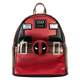 Deadpool-themed backpack with Marvel logo on a white background