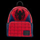 Spider-Man themed backpack with web pattern and logo on a white background