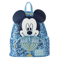 Mickey Mouse Happy Hanukkah Menorah Sequin Glow-in-the-Dark Mini Backpack Loungefly Disney