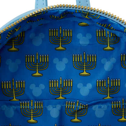 Mickey Mouse Happy Hanukkah Menorah Sequin Glow-in-the-Dark Mini Backpack Loungefly Disney
