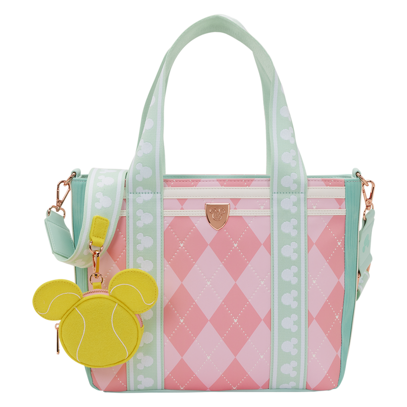 Loungefly Disney Mickey Mouse Tennis Tote Crossbody Bag with Coin Bag