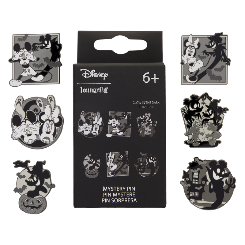 Loungefly Disney Mickey & Minnie Mouse Ghost Glow Mystery Box Pin