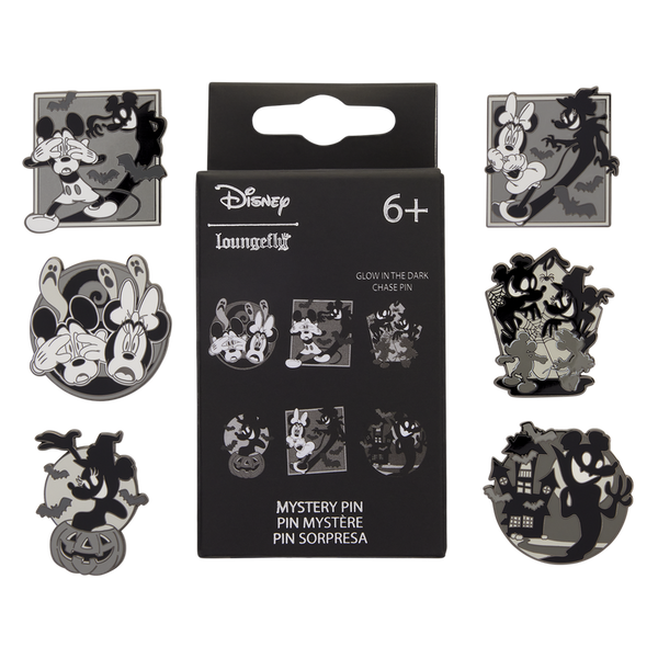 Loungefly Disney Mickey & Minnie Mouse Ghost Glow Mystery Box Pin