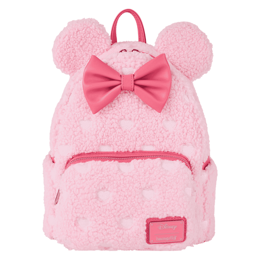 Minnie Mouse Exclusive Hearts Strawberry Scented Sherpa Mini Backpack