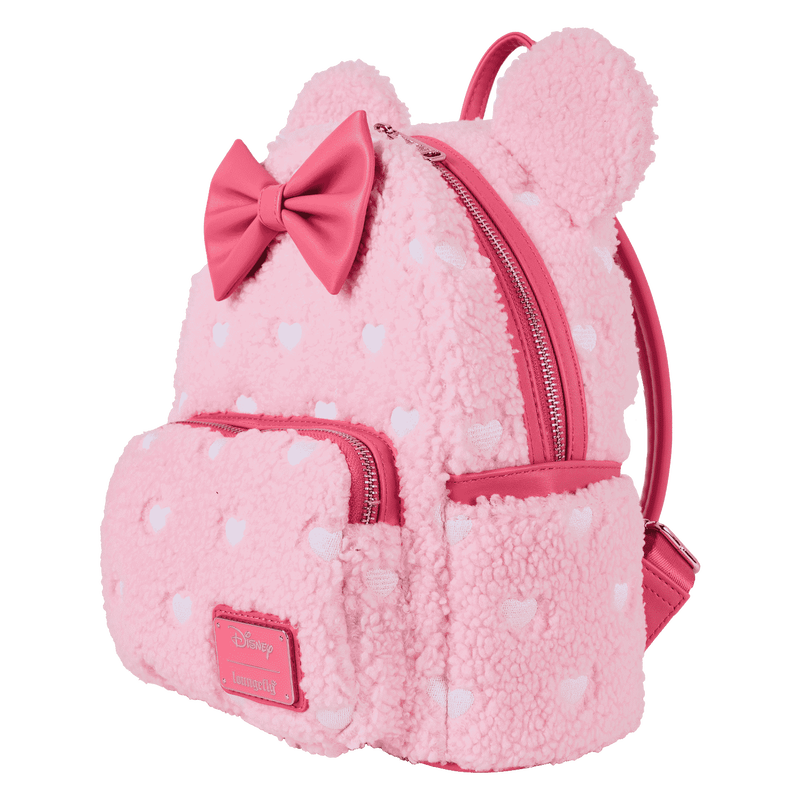 Loungefly Disney Minnie Mouse Hearts Strawberry Scented Sherpa Mini Backpack - Exclusive