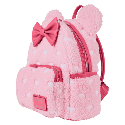 Loungefly Disney Minnie Mouse Hearts Strawberry Scented Sherpa Mini Backpack - Exclusive