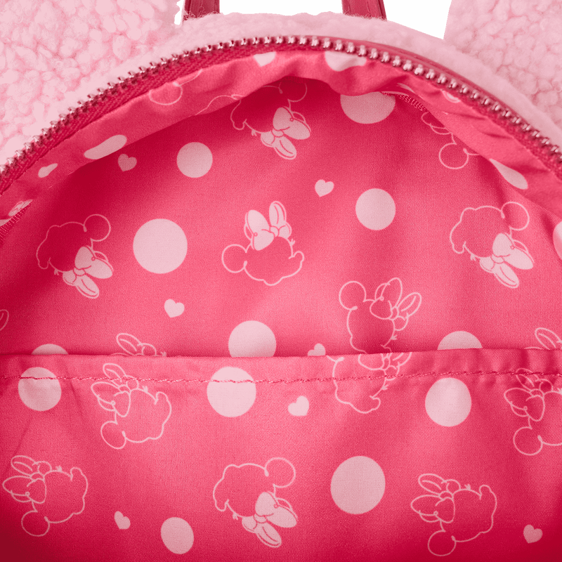 Minnie Mouse Exclusive Hearts Strawberry Scented Sherpa Mini Backpack