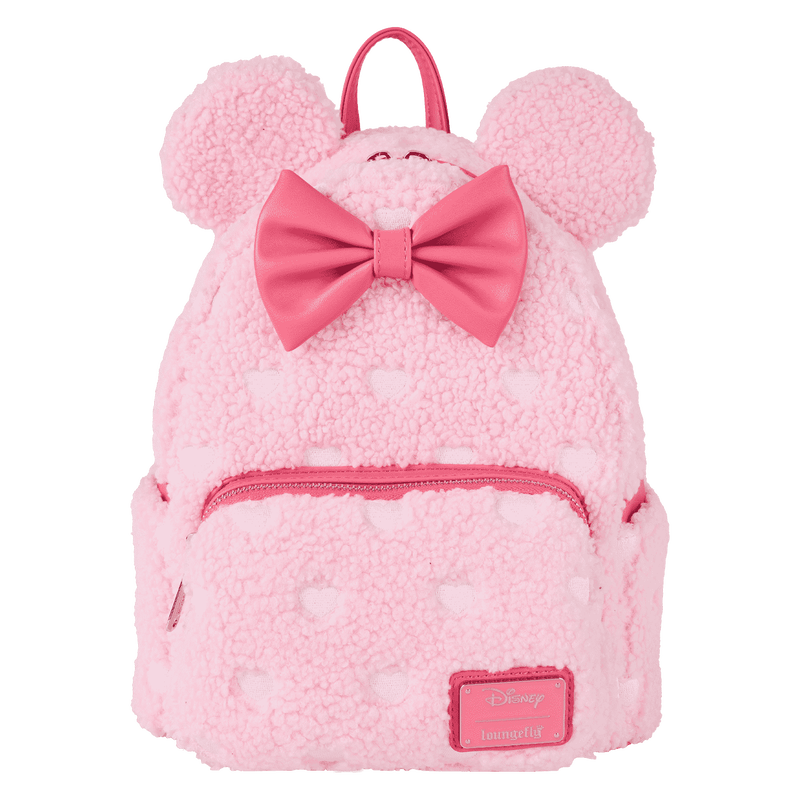 Loungefly Disney Minnie Mouse Hearts Strawberry Scented Sherpa Mini Backpack - Exclusive