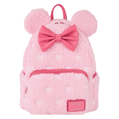 Loungefly Disney Minnie Mouse Hearts Strawberry Scented Sherpa Mini Backpack - Exclusive