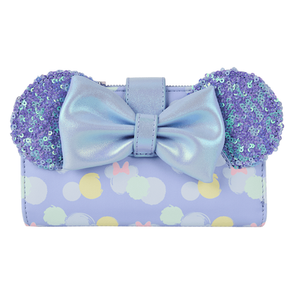 Minnie Mouse Exclusive Iridescent All-Over Print Sequin Ear Flap Wallet