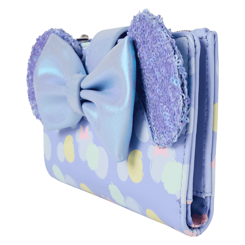 Minnie Mouse Exclusive Iridescent All-Over Print Sequin Ear Flap Wallet