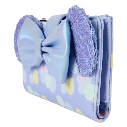 Minnie Mouse Exclusive Iridescent All-Over Print Sequin Ear Flap Wallet