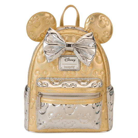Minnie Mouse Exclusive Metallic Gold & Silver Quilted Mini Backpack
