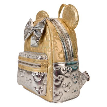 Minnie Mouse Exclusive Metallic Gold & Silver Quilted Mini Backpack