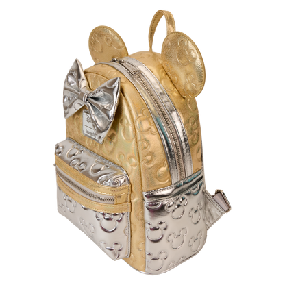 Minnie Mouse Exclusive Metallic Gold & Silver Quilted Mini Backpack
