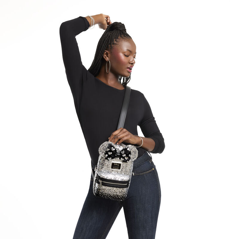 Loungefly Disney Minnie Mouse Ombre Sequin Sling Crossbody Bag