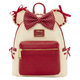 Backpack with red polka dot bow and ears on a white background