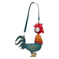 Moana Hei Hei figural crossbody bag by Loungefly featuring colorful rooster design