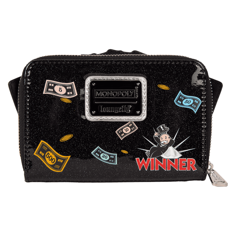 Monopoly 90th Anniversary Money Glitter Zip Around Wallet