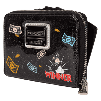 Monopoly 90th Anniversary Money Glitter Zip Around Wallet