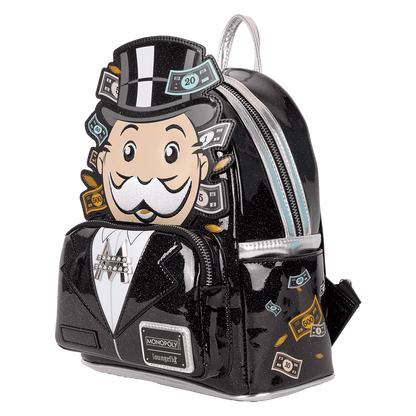 Loungefly Monopoly 90th Anniversary Mr. Monopoly Glitter Cosplay Mini Backpack
