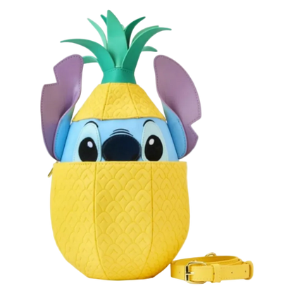 Plush toy shaped like a pineapple with a character's face on a white background