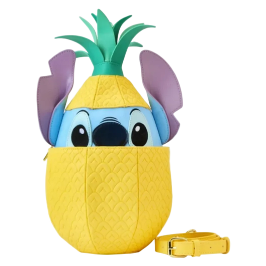 Plush toy shaped like a pineapple with a character's face on a white background
