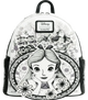 Backpack with Disney design featuring a character and flowers, branded with 'Loungfly'.