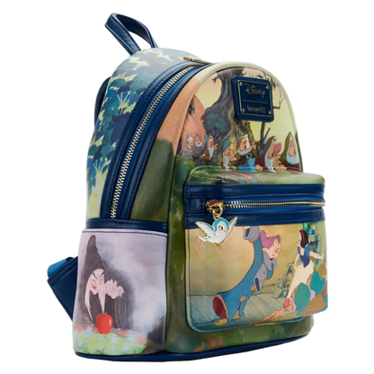 Backpack with animated character design on a white background