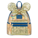 Backpack with Minnie Mouse ears and bow, featuring a Disney Parks label.
