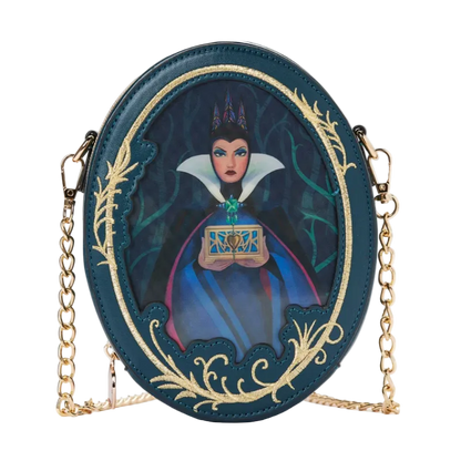Round handbag with a character design on a white background