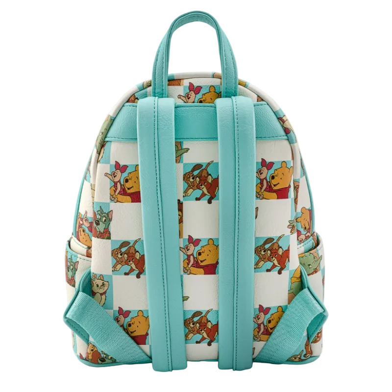 Backpack with cartoon character pattern on a white background