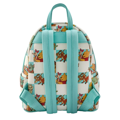 Backpack with cartoon character pattern on a white background