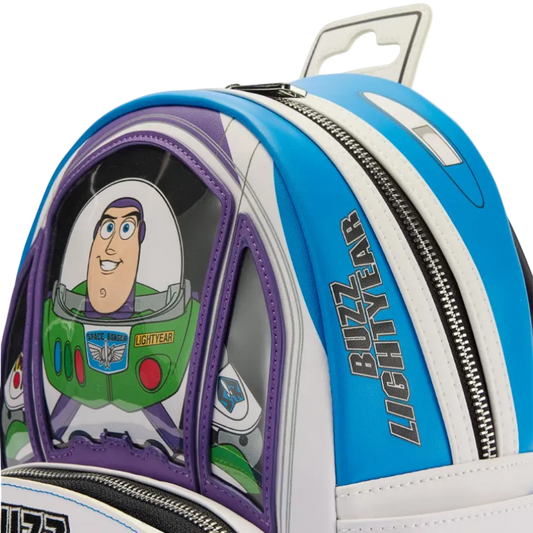 Backpack with Buzz Lightyear design on a white background