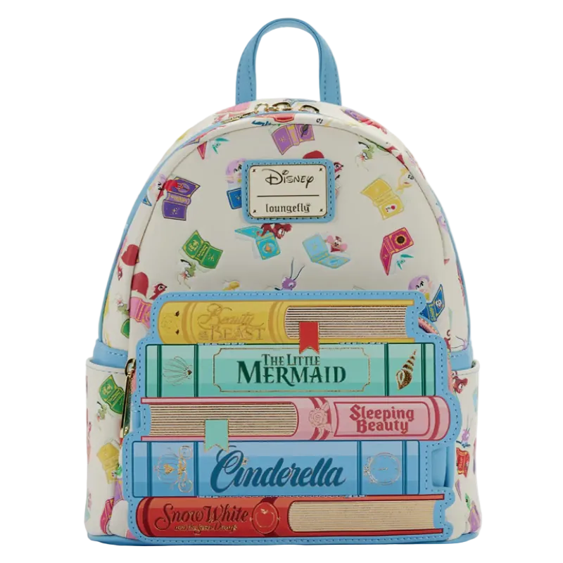 Backpack with Disney book design on a white background
