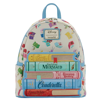 Backpack with Disney book design on a white background