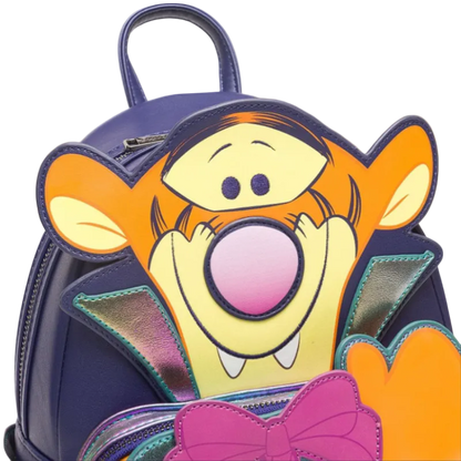 Backpack with cartoon character face on a white background