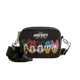 Black crossbody bag with cartoon characters and 'Disney Mickey and Friends' text on a white background