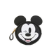 Circular pouch with a cartoon face design on a white background