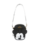 Black crossbody bag with Mickey Mouse design on a white background